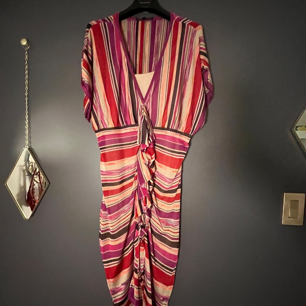 Bold Striped Midi Dress – Missoni-Style Vibes (brand - Coast) size UK 12